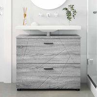 Mobile da Bagno con cassetto Grigio sonoma 76.5 x 35 x 64 cm 883300