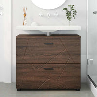 Mobile da Bagno con cassetto Rovere marrone 76.5 x 35 x 64 cm 883301