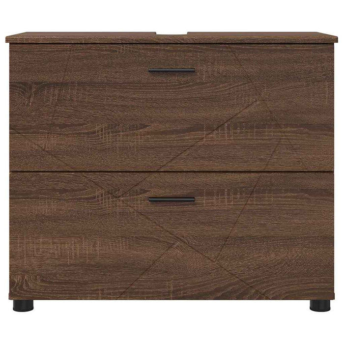 Mobile da Bagno con cassetto Rovere marrone 76.5 x 35 x 64 cm 883301