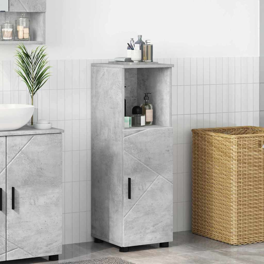Mobile da Bagno con lo scaffale Grigio cemento 30 x 35 x 95 cm 883317