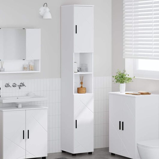 Mobiletto bagno alto Bianco 30 x 35 x 192 cm Legno multistrato 883334