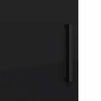 Mobiletto bagno alto Nero 30 x 35 x 192 cm Legno multistrato 883335