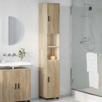 Mobiletto bagno alto con porta rovere sonoma 30 x 35 x 192 cm 883336
