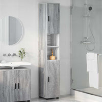 Mobiletto bagno alto con porta Grigio sonoma 30 x 35 x 192 cm 883340