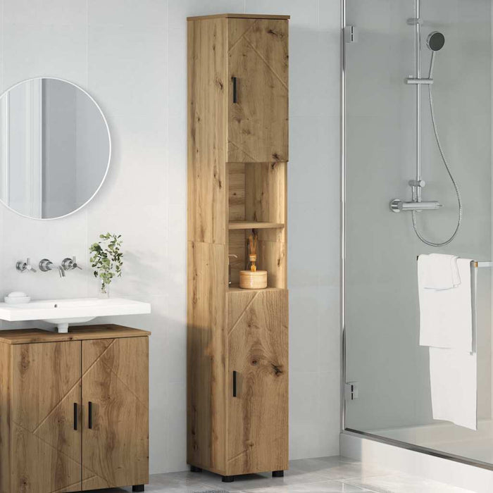 Mobiletto bagno alto rovere artigianale 30 x 35 x 192 cm 883343