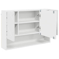 Mobiletto per specchio-Armadietto a Specchio da Bagno Bianco 80 x 17 x 55 cm Legno multistrato