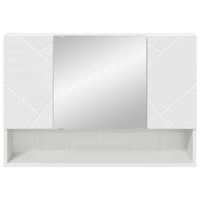 Mobiletto per specchio-Armadietto a Specchio da Bagno Bianco 80 x 17 x 55 cm Legno multistrato