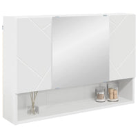 Mobiletto per specchio-Armadietto a Specchio da Bagno Bianco 80 x 17 x 55 cm Legno multistrato