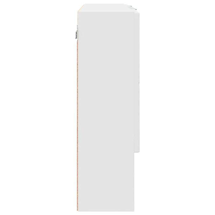 Mobiletto per specchio-Armadietto a Specchio da Bagno Bianco 80 x 17 x 55 cm Legno multistrato