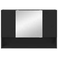 Mobiletto per specchio-Mensola con Specchio Nero 80 x 17 x 55 cm Legno multistrato