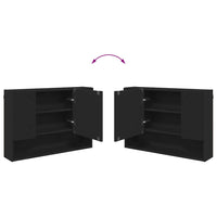 Mobiletto per specchio da bagno con porta Nero 80 x 17 x 55 cm 883355