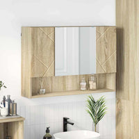 Mobiletto per specchio da bagno rovere sonoma 80 x 17 x 55 cm 883356