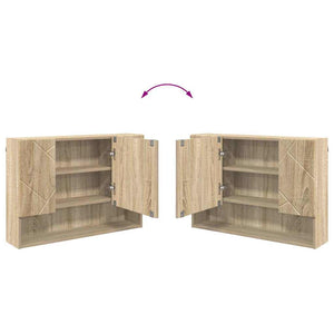 Mobiletto per specchio da bagno rovere sonoma 80 x 17 x 55 cm 883356