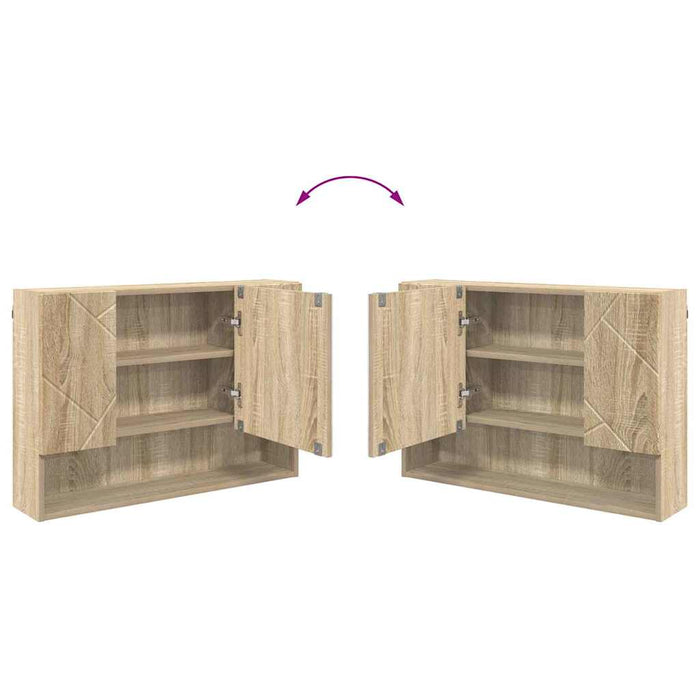 Mobiletto per specchio da bagno rovere sonoma 80 x 17 x 55 cm 883356