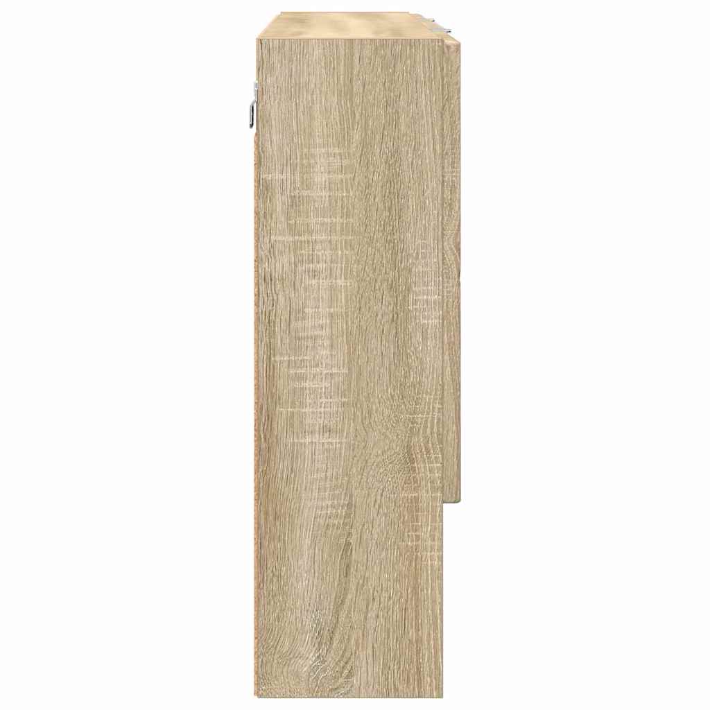 Mobiletto per specchio con porta-Armadietto a Specchio da Bagno Rovere Sonoma 80 x 17 x 55 cm