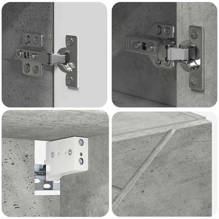 Mobiletto per specchio da bagno Grigio cemento 80 x 17 x 55 cm 883357