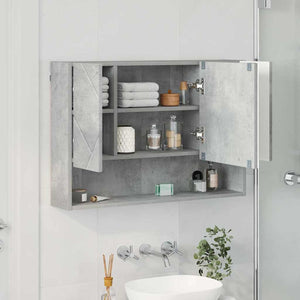 Mobiletto per specchio da bagno Grigio cemento 80 x 17 x 55 cm 883357