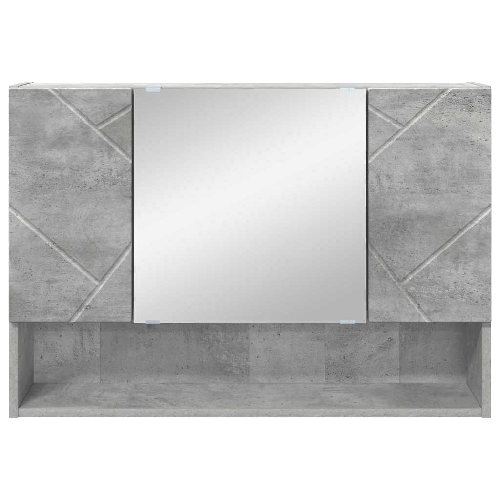 Mobiletto per specchio da bagno Grigio cemento 80 x 17 x 55 cm 883357