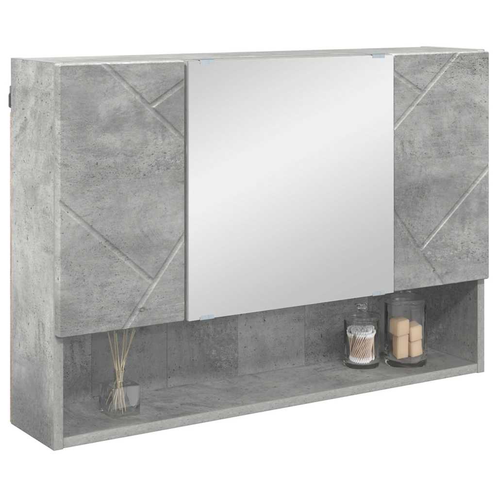 Mobiletto per specchio da bagno Grigio cemento 80 x 17 x 55 cm 883357