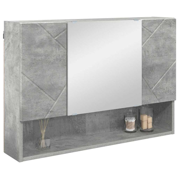 Mobiletto per specchio da bagno Grigio cemento 80 x 17 x 55 cm 883357