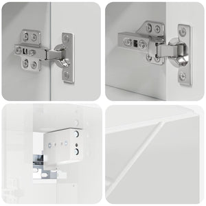 Mobiletto per specchio da bagno Bianco lucido 80 x 17 x 55 cm 883358