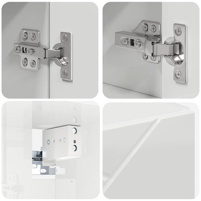 Mobiletto per specchio da bagno Bianco lucido 80 x 17 x 55 cm 883358