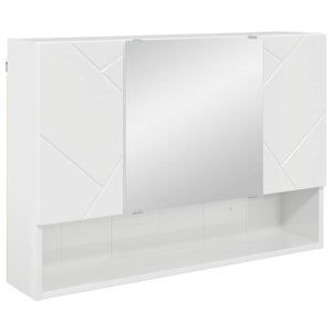 Mobiletto per specchio da bagno Bianco lucido 80 x 17 x 55 cm 883358