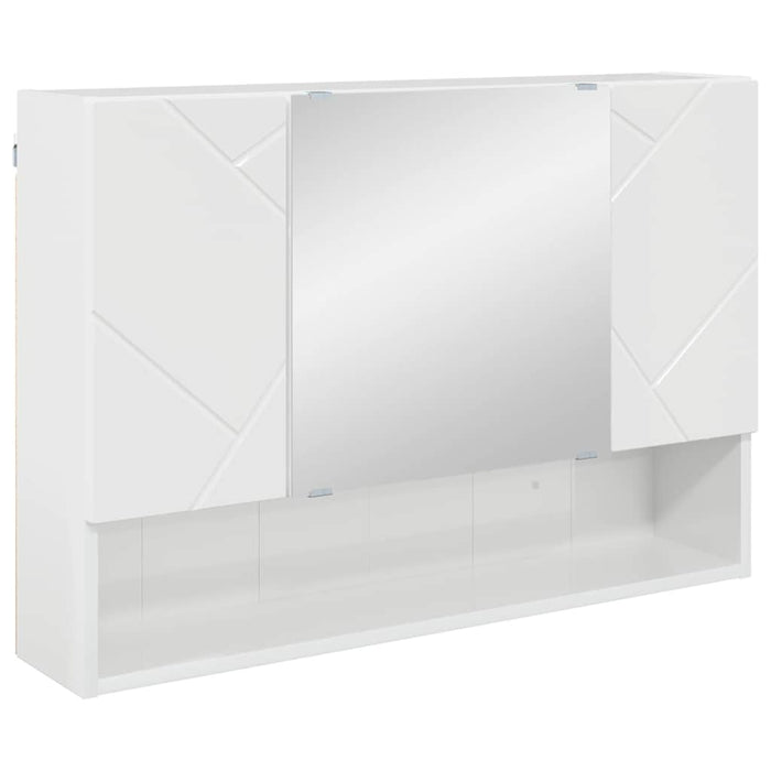 Mobiletto per specchio da bagno Bianco lucido 80 x 17 x 55 cm 883358