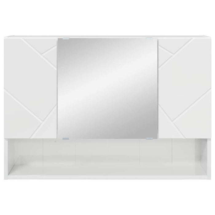 Mobiletto per specchio da bagno Bianco lucido 80 x 17 x 55 cm 883358