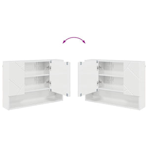 Mobiletto per specchio da bagno Bianco lucido 80 x 17 x 55 cm 883358