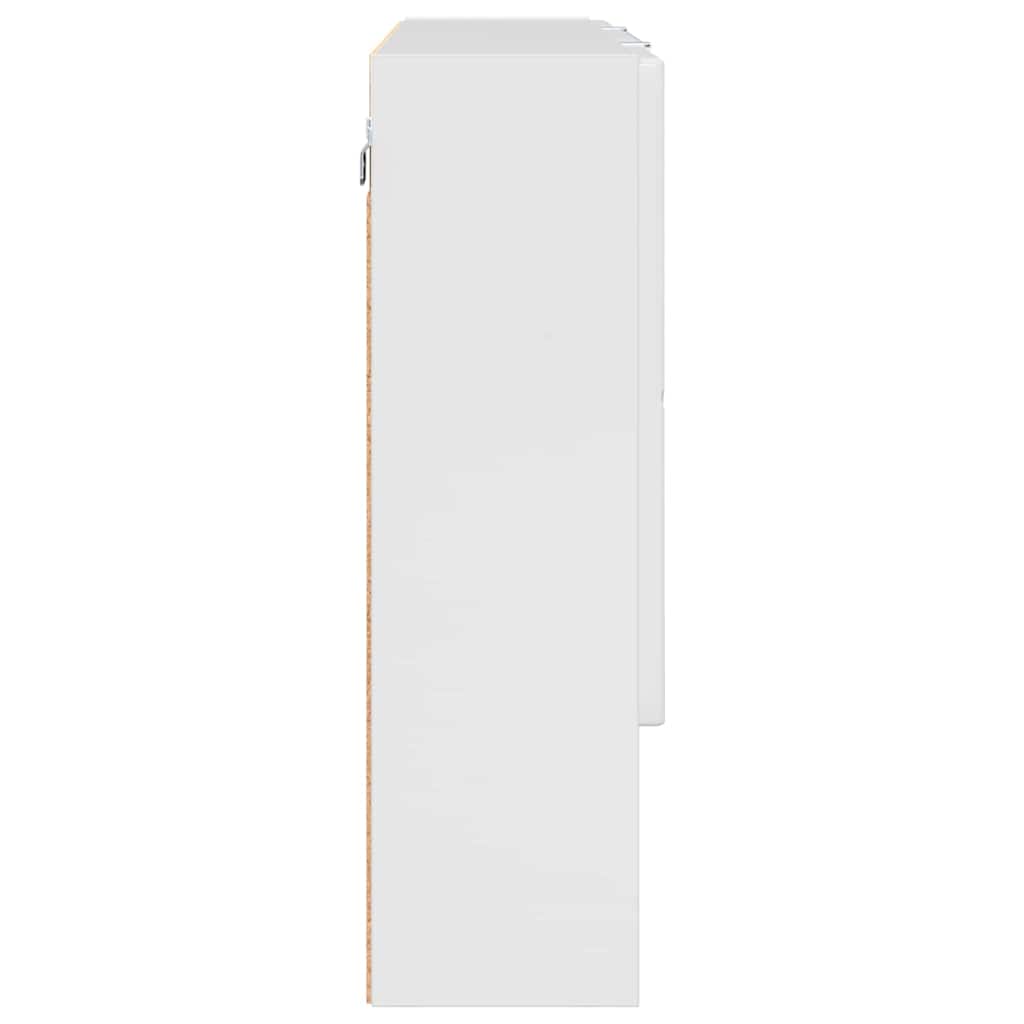 Mobiletto per specchio da bagno Bianco lucido 80 x 17 x 55 cm 883358