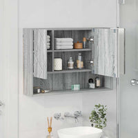 Mobiletto per specchio da bagno Grigio sonoma 80 x 17 x 55 cm 883360
