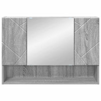 Mobiletto per specchio con porta-Armadietto a Specchio da Bagno Grigio Sonoma 80 x 17 x 55 cm