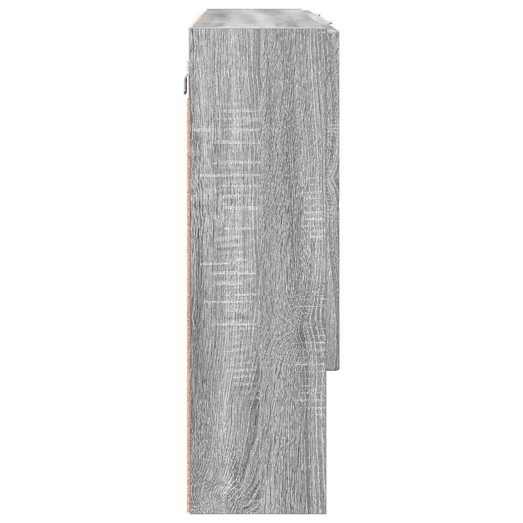 Mobiletto per specchio con porta-Armadietto a Specchio da Bagno Grigio Sonoma 80 x 17 x 55 cm