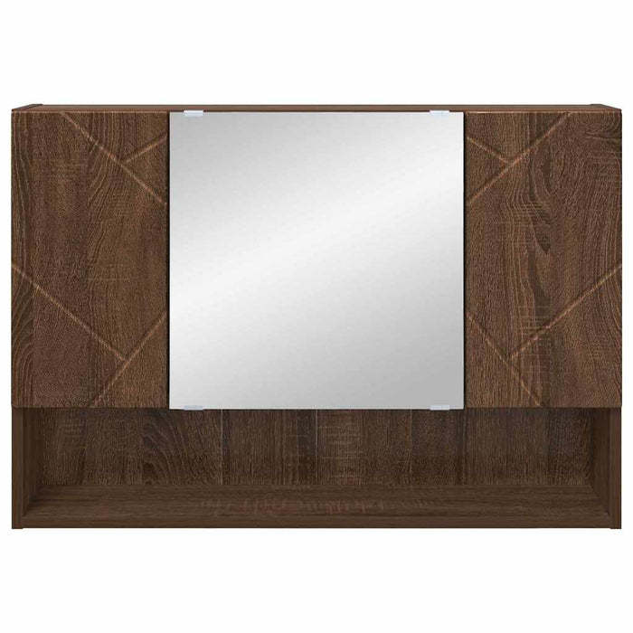 Mobiletto per specchio con porta-Armadietto a Specchio da Bagno Rovere Marrone 80 x 17 x 55 cm