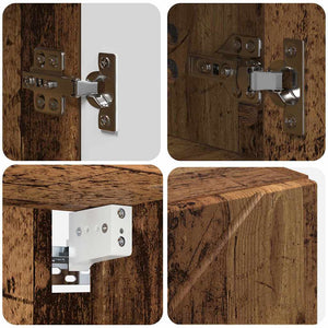 Mobiletto per specchio con porta-Armadietto a Specchio da Bagno Legno vecchio 80 x 17 x 55 cm