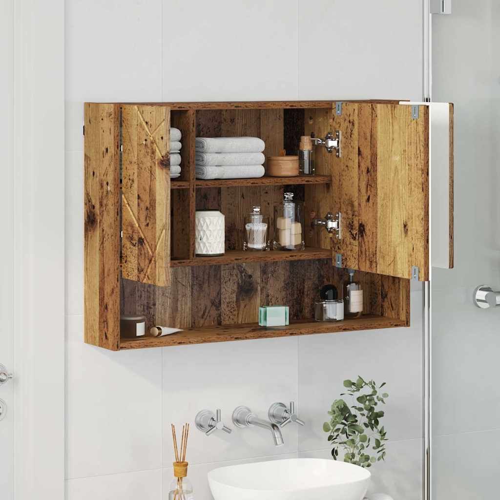 Mobiletto per specchio da bagno Legno vecchio 80 x 17 x 55 cm 883362