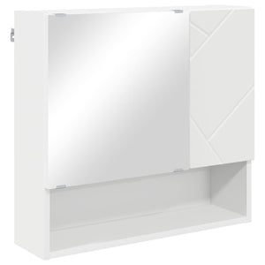 Mobiletto per specchio-Armadietto a Specchio da Bagno Bianco 59 x 17 x 55 cm Legno multistrato