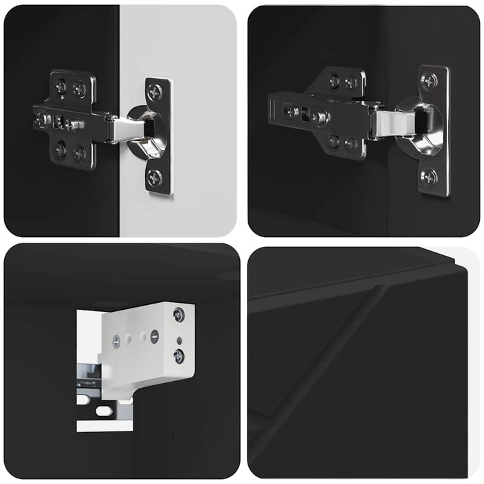 Mobiletto per specchio Nero 59 x 17 x 55 cm Legno multistrato 883365