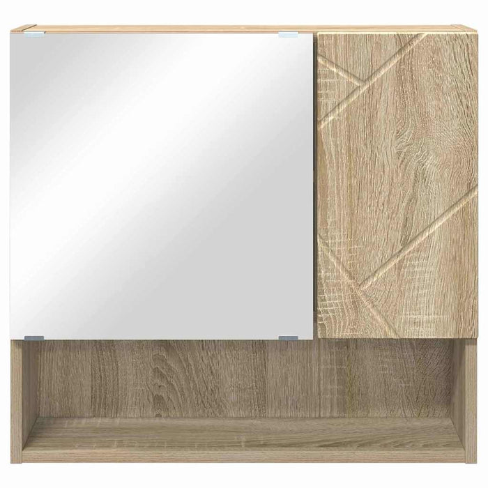 Mobiletto per specchio con porta-Armadietto a Specchio da Bagno Rovere Sonoma 59 x 17 x 55 cm