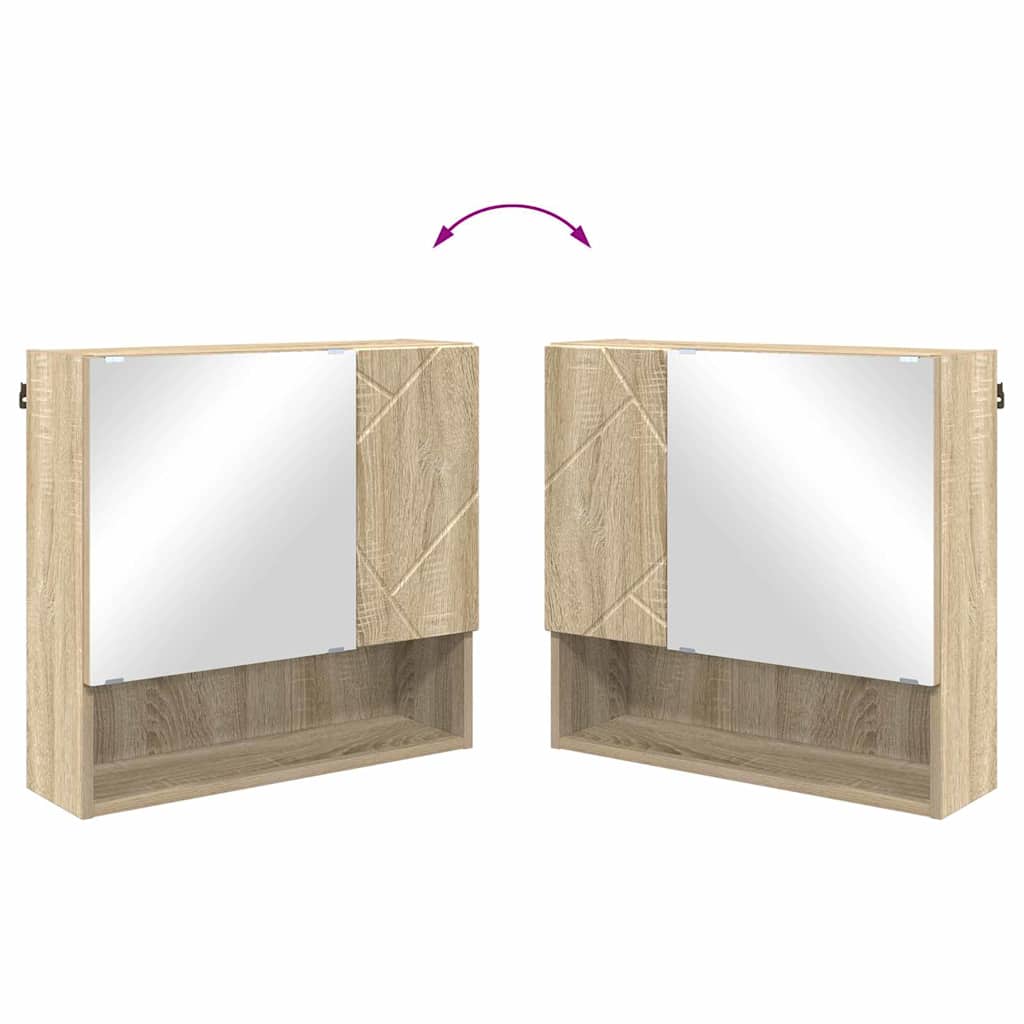 Mobiletto per specchio con porta rovere sonoma 59 x 17 x 55 cm 883366