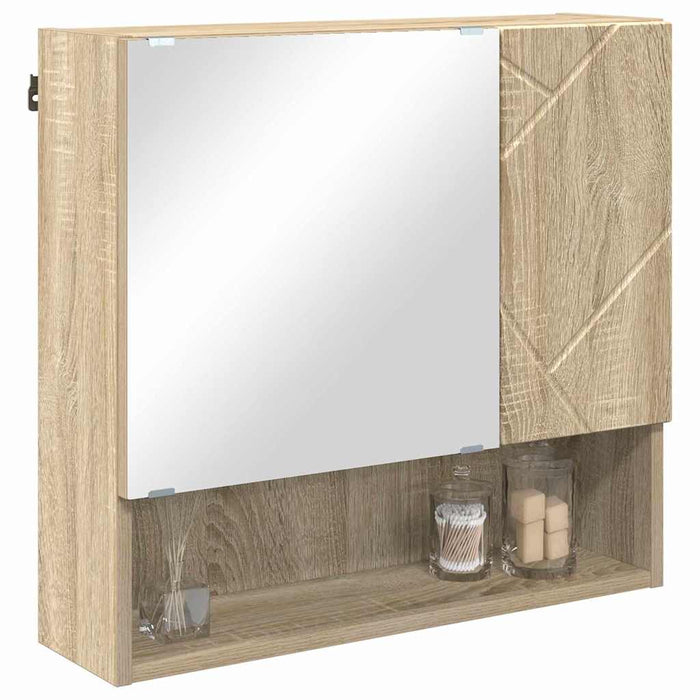 Mobiletto per specchio con porta-Armadietto a Specchio da Bagno Rovere Sonoma 59 x 17 x 55 cm