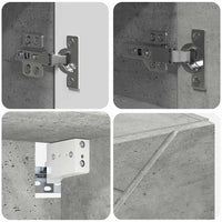 Mobiletto per specchio con porta-Armadietto a Specchio da Bagno Grigio cemento 59 x 17 x 55 cm