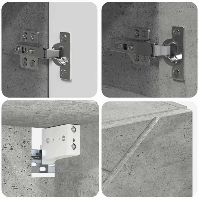 Mobiletto per specchio con porta-Armadietto a Specchio da Bagno Grigio cemento 59 x 17 x 55 cm