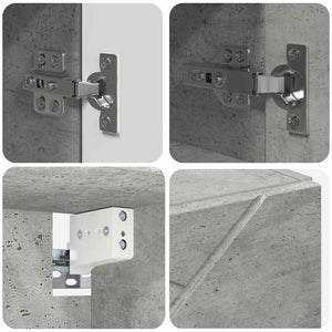 Mobiletto per specchio con porta Grigio cemento 59 x 17 x 55 cm 883367