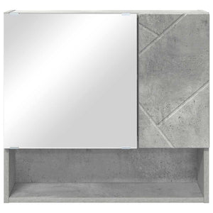 Mobiletto per specchio con porta-Armadietto a Specchio da Bagno Grigio cemento 59 x 17 x 55 cm