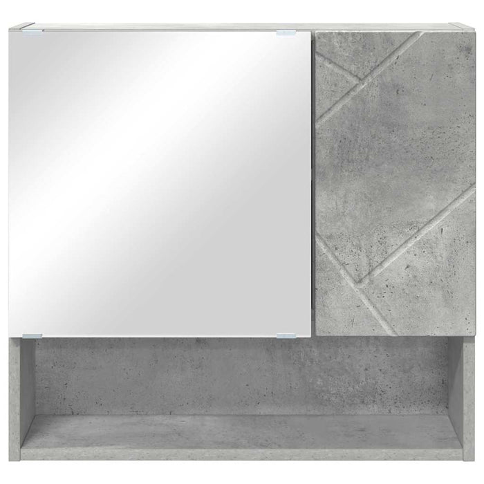 Mobiletto per specchio con porta-Armadietto a Specchio da Bagno Grigio cemento 59 x 17 x 55 cm