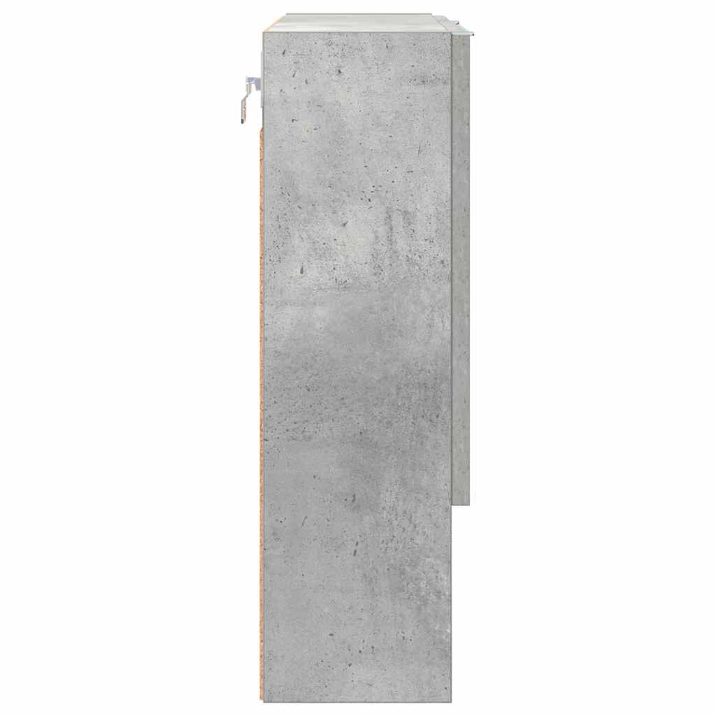Mobiletto per specchio con porta-Armadietto a Specchio da Bagno Grigio cemento 59 x 17 x 55 cm