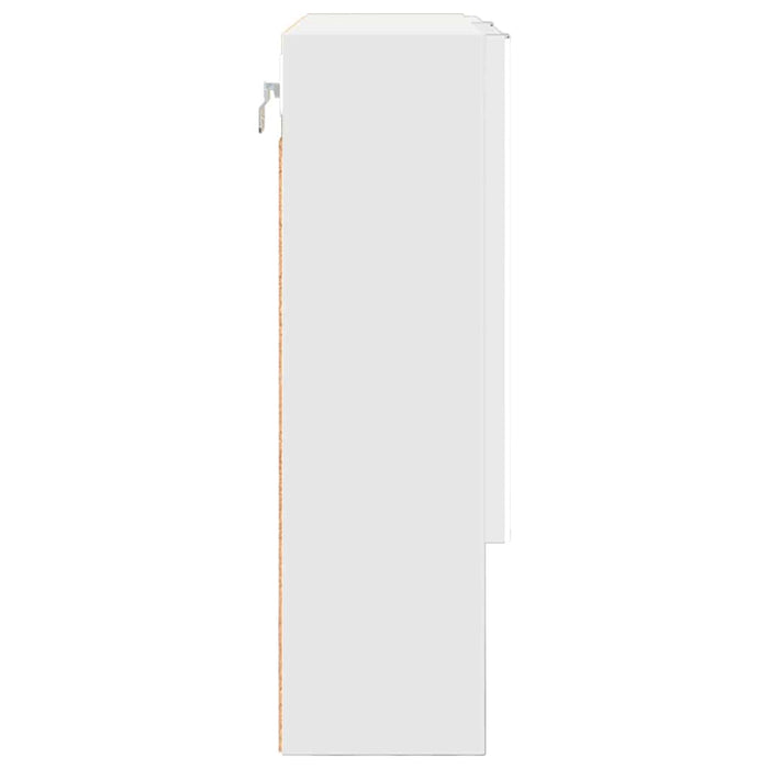 Mobiletto per specchio con porta-Armadietto a Specchio da Bagno Bianco Lucido 59 x 17 x 55 cm