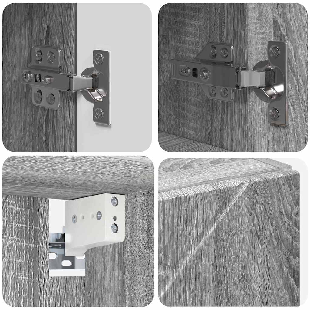 Mobiletto per specchio con porta-Armadietto a Specchio da Bagno Grigio Sonoma 59 x 17 x 55 cm